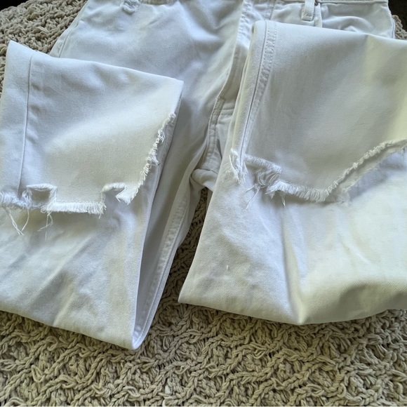 Free People We The Free size 25 Tapered Baggy Boyfriend Jeans Chalk White Denim - Picture 9 of 14